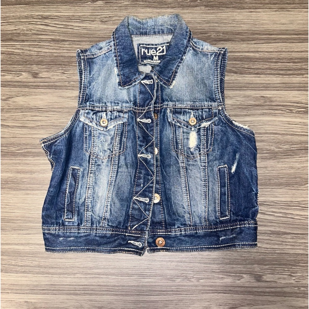 Rue 21 Denim Vest Size Medium